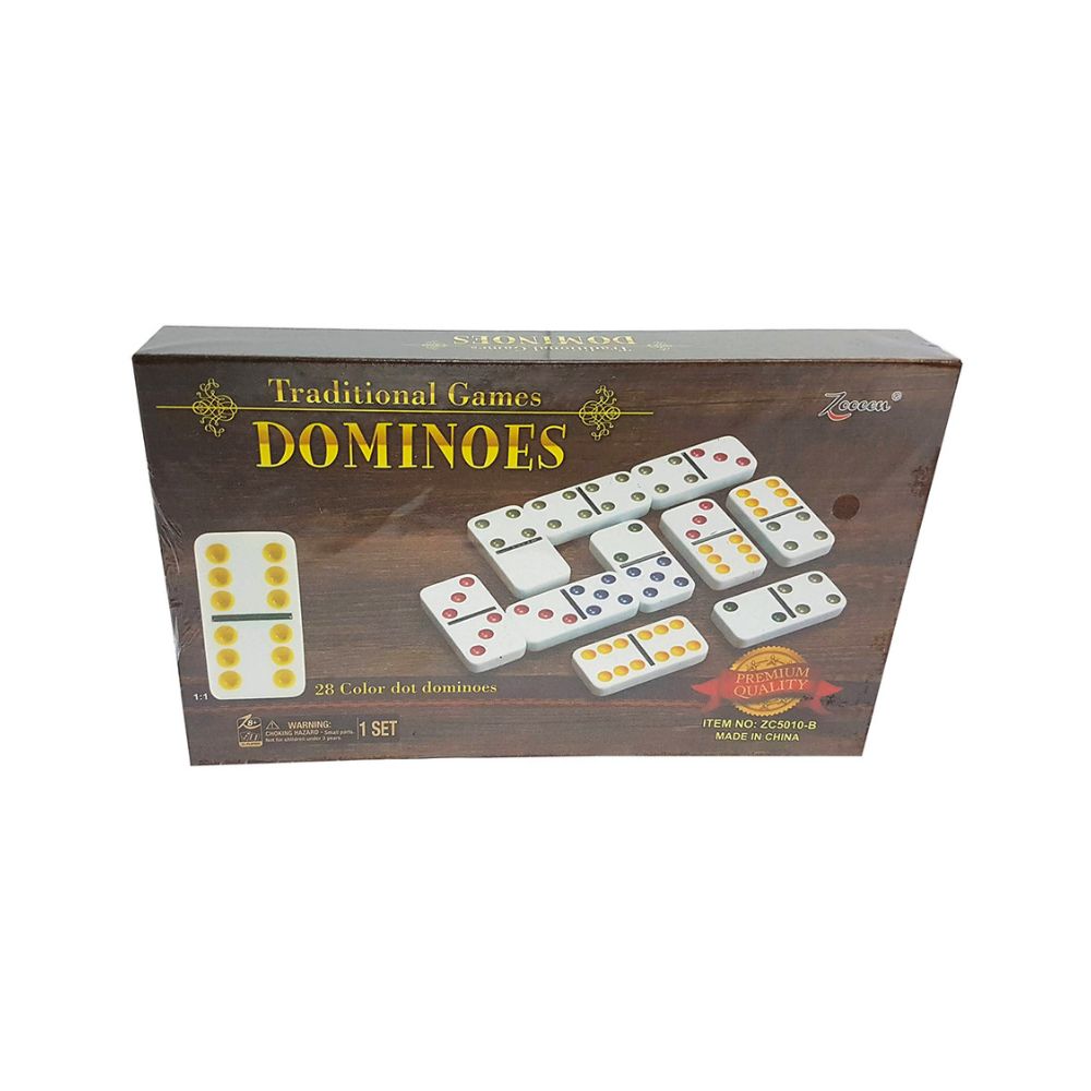 Classic Dominoes D6 - Coloured Dots - Zooceu