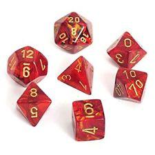Chessex Scarab Polyhedral Dice Set - Scarlet/Gold - Mega Games Penrith
