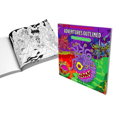 D & D Adventures Outlined Colouring Book - Mega Games Penrith