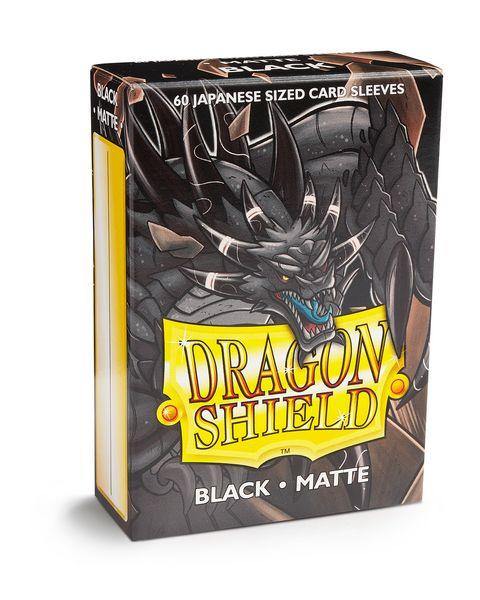 Sleeves - Dragon Shield Japanese  - Box 60 -Black Matte - Mega Games Penrith
