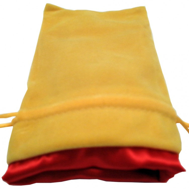 Gold w/Red Satin Lining - Small Velvet Dice Bag - MDG