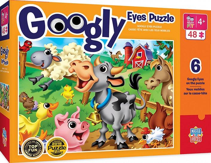 Masterpieces Googly Eyes 48pc Jigsaw Puzzle - Farm Animals - Mega Games Penrith