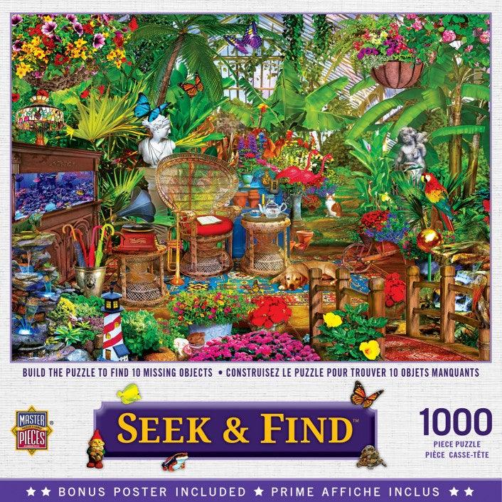 Masterpieces Seek 7 Find Garden Hideaway 1000pc Jigsaw Puzzle - Mega Games Penrith