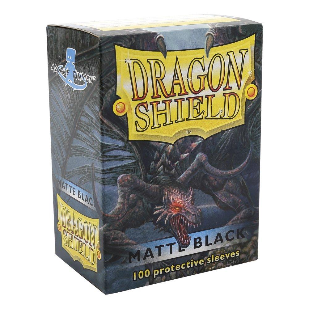 Dragon Shield Standard Size, Box 100, Matte Sleeves - Black - Mega Games Penrith
