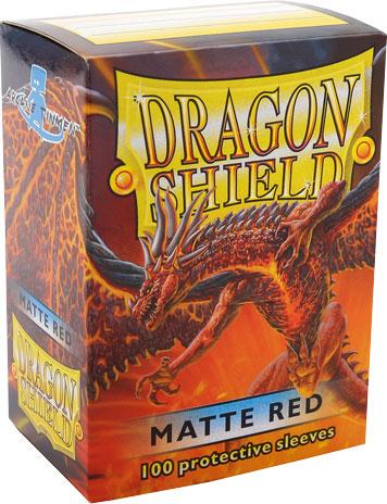 Dragon Shield Standard Size, Box 100 , Matte Sleeves- Red - Mega Games Penrith