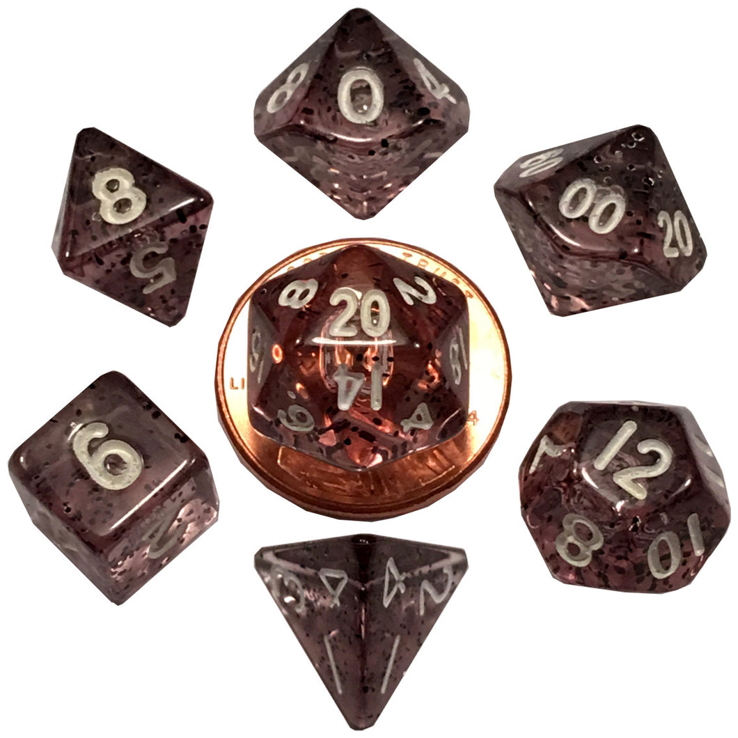 Ethereal Black - 10mm Mini Polyhedral Dice Set (7) - MDG