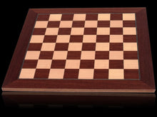 Load image into Gallery viewer, Dal Rossi Chess Set - Palisander/Maple 50cm Board &amp; Black/White Copper and Gunmetal Tops Pcss
