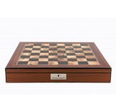 Load image into Gallery viewer, Dal Rossi Chess Set - Walnut Chess Box 20in w/compartments &amp; Metal/Marble Pcs
