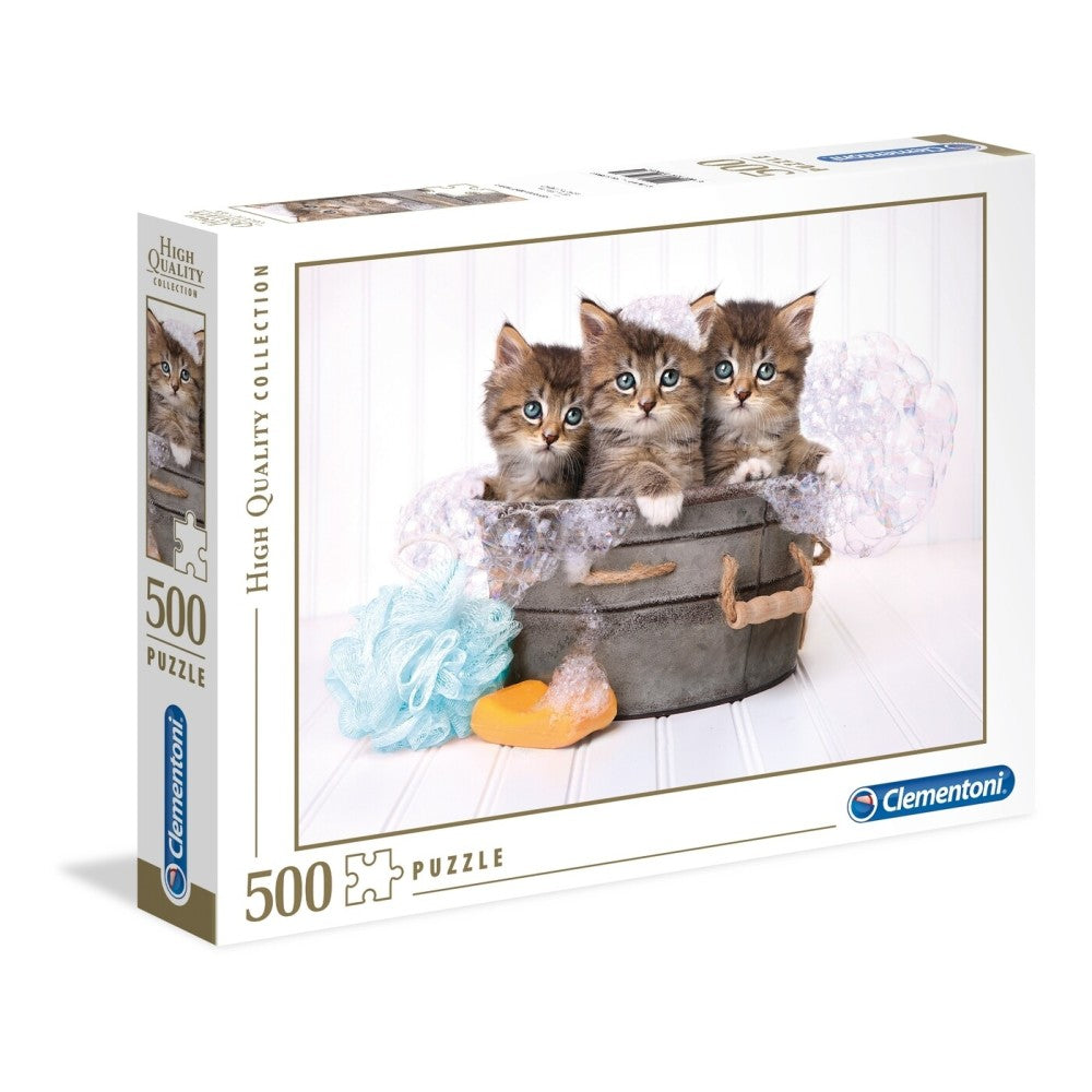 Kittens and Soap - 500pc Jigsaw Puzzle - HQ Collection - Clementoni