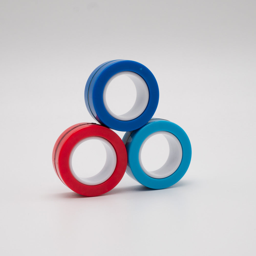 3x Colour Magnetic Rings 10cm - Fidget