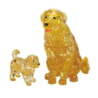 Crystal Puzzle 3D Golden Retriever & Puppy - Mega Games Penrith