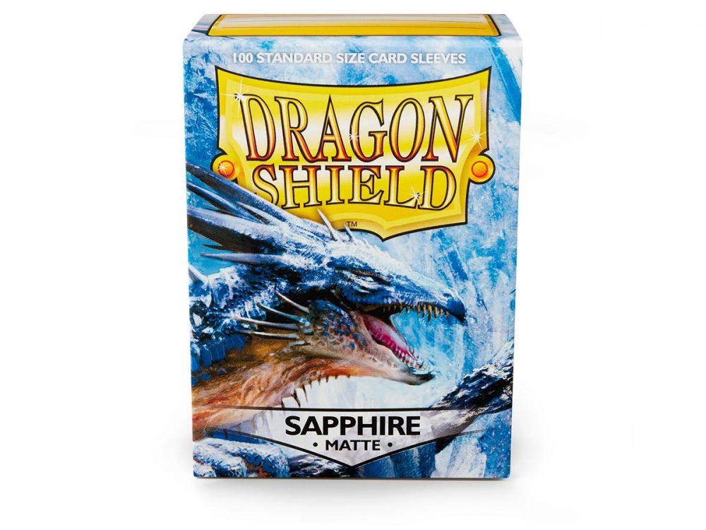 Dragon Shield Standard Size, Box 100, Matte Sleeves - Sapphire - Mega Games Penrith