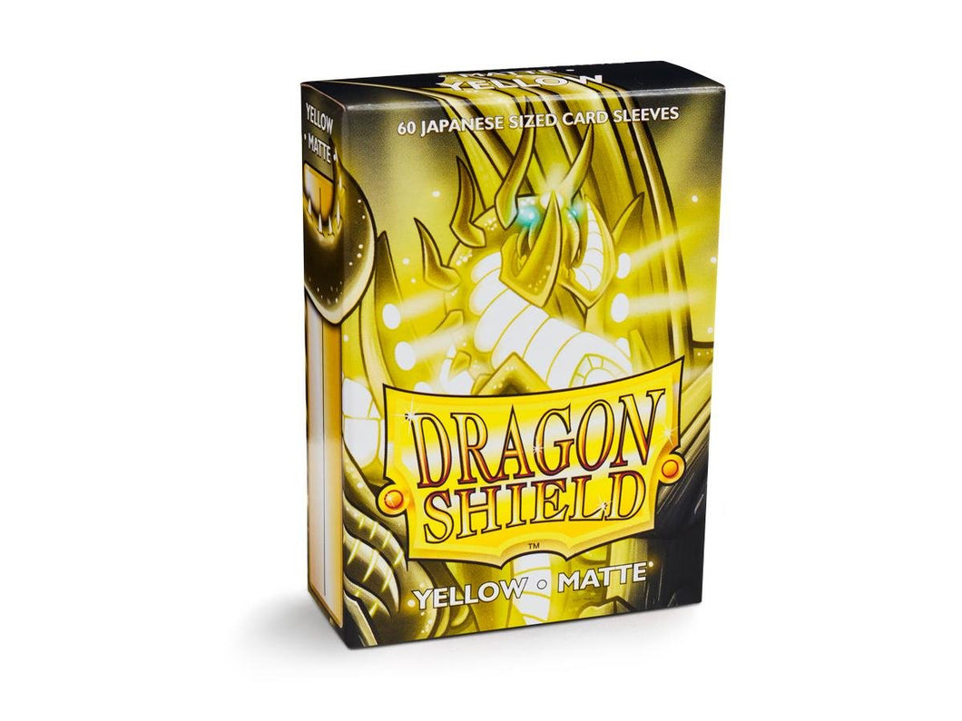 Sleeves - Dragon Shield Japanese- Box 60 - Yellow MATTE - Mega Games Penrith